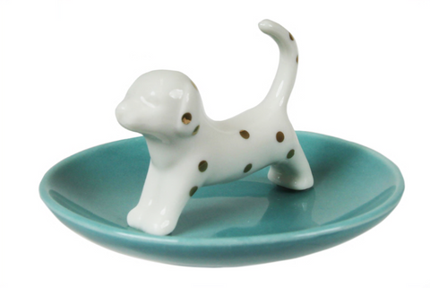 3D Spotted Dachshund Ceramic Trinket Tray