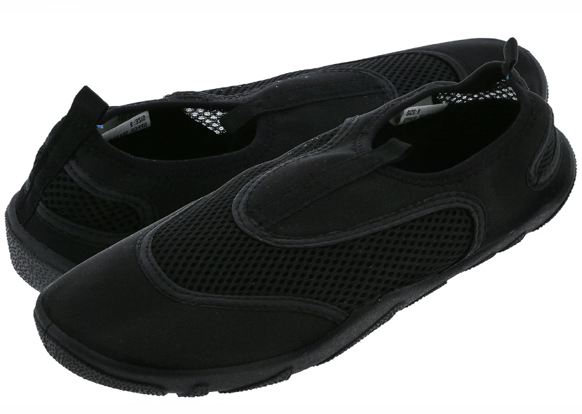 Men's Solid Black Aqua Shoes