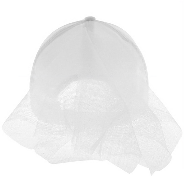 "Bride" Satin Baseball Hat with Veil